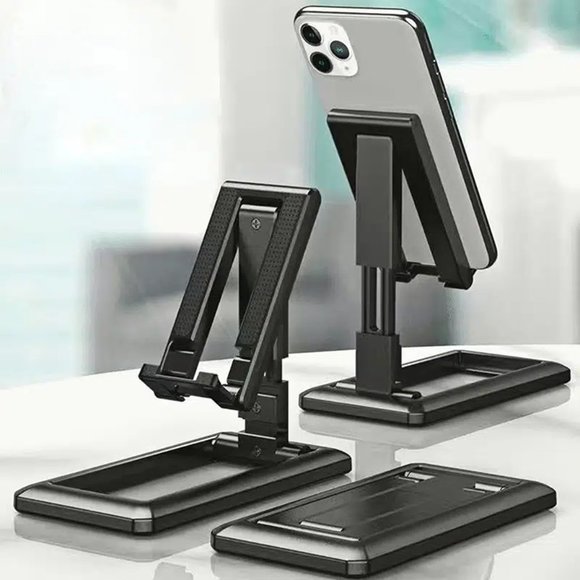NIB- Black Foldable Tablet Mobile Phone Desktop Stand For IPad-Iphone - Picture 5 of 15